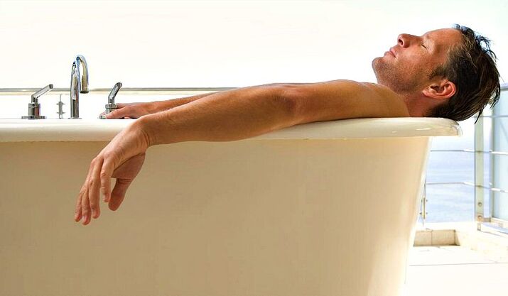 A man bathes with soft drinks